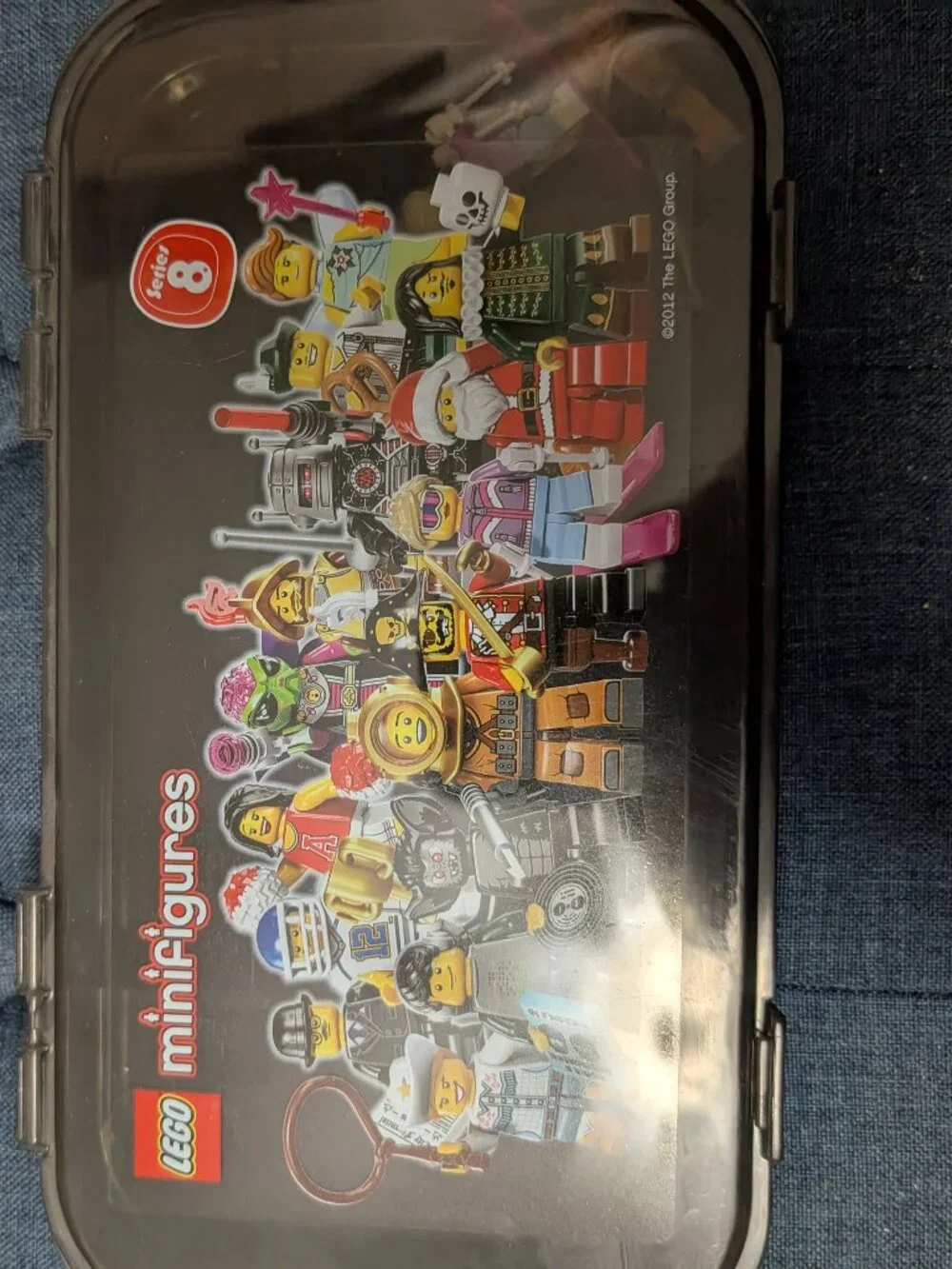 Lego Series 8 minifigure storage case with 2 figures